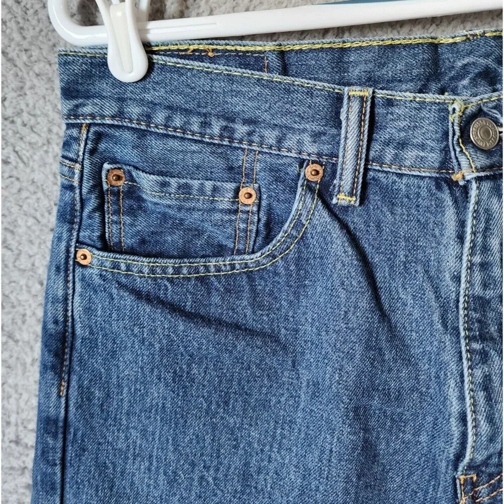 Levi's 505 Blue Denim Classic‎ Straight Leg Jeans Size 33 x 30 100% Cotton